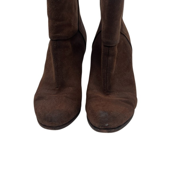 rag & bone Brown Leather Block Heel Ankle Booties Size 37 - Picture 4 of 10